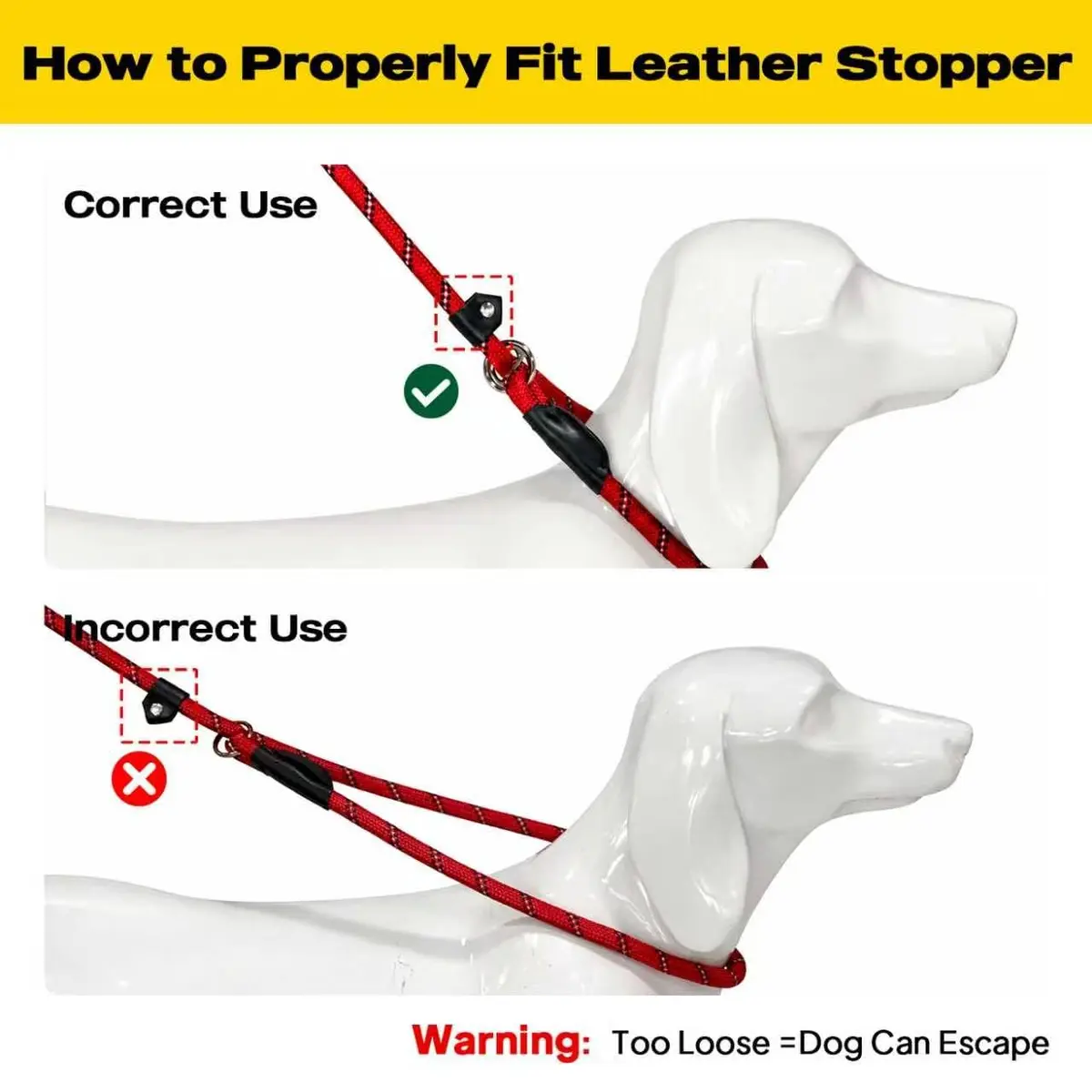 Fida Dog Leash 4 ft x 1/2" | Anti-pull Slip Lead for Large & Medium Dogs - view 9