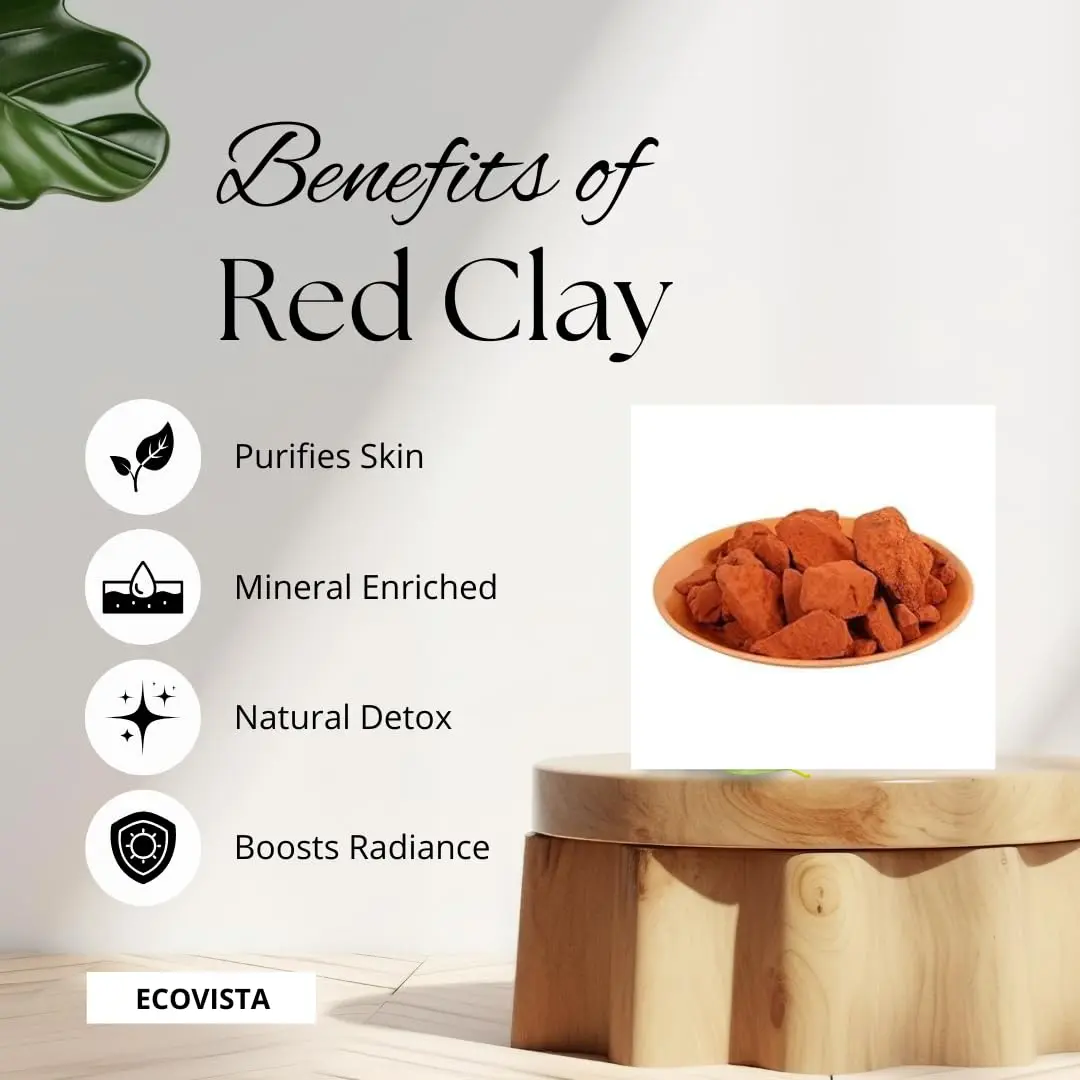 EcoVista Natural Red Edible Clay Chunks | Organic, Pure, 4 oz (114gm), Ideal for Eating & Skin Care - view 4