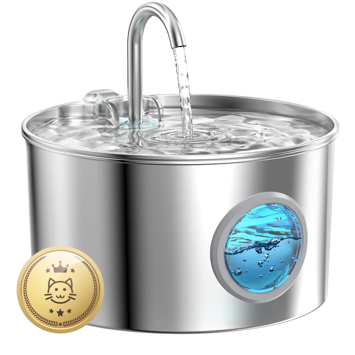 GIOTOHUN Cat Water Fountain Stainless Steel 2.2L | Quiet, Durable & Easy to Clean - main product image