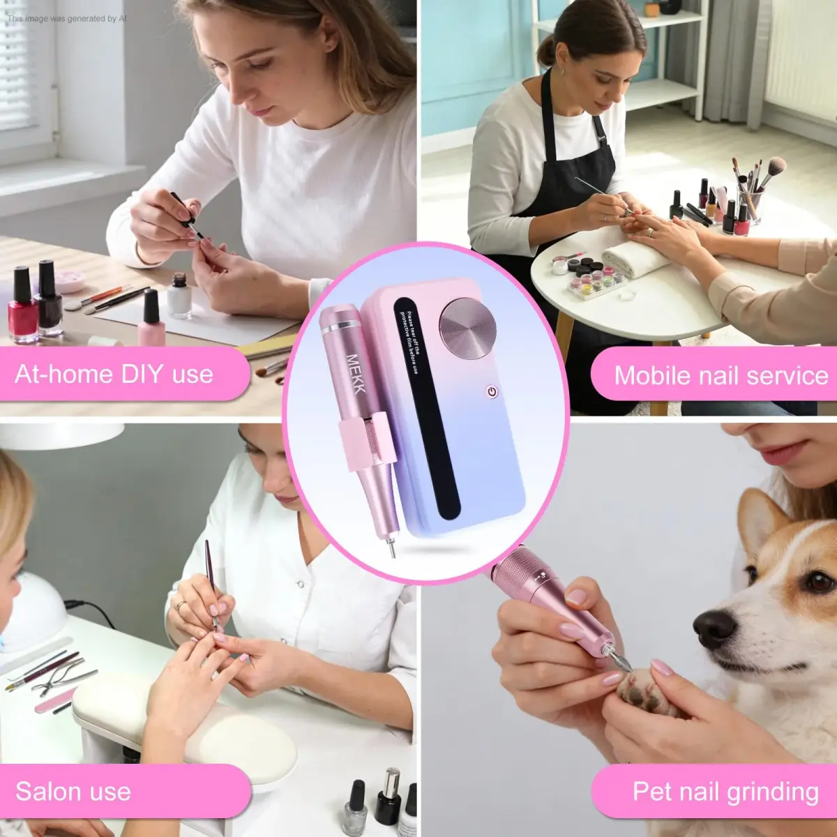 MEKK Professional Nail Drill 35000RPM with LCD Display & 12 Bits | Cordless E-File for Acrylic Gel Nails - view 8