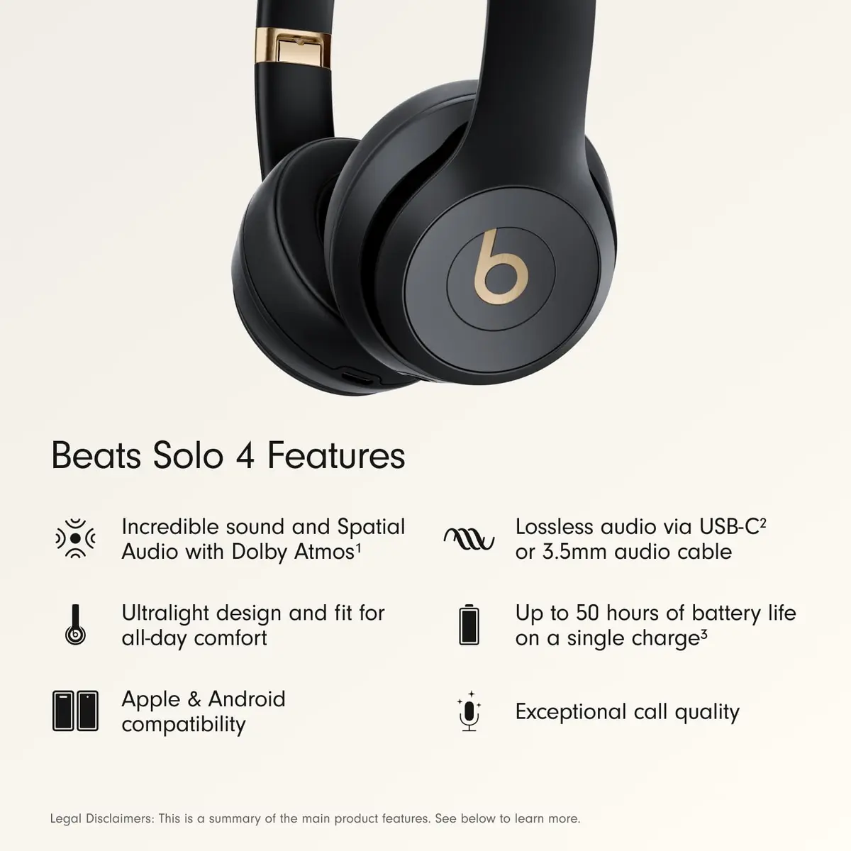 Beats Solo 4 Wireless On-Ear Bluetooth Headphones | Up to 50-Hour Battery, Apple & Android Compatible - view 2
