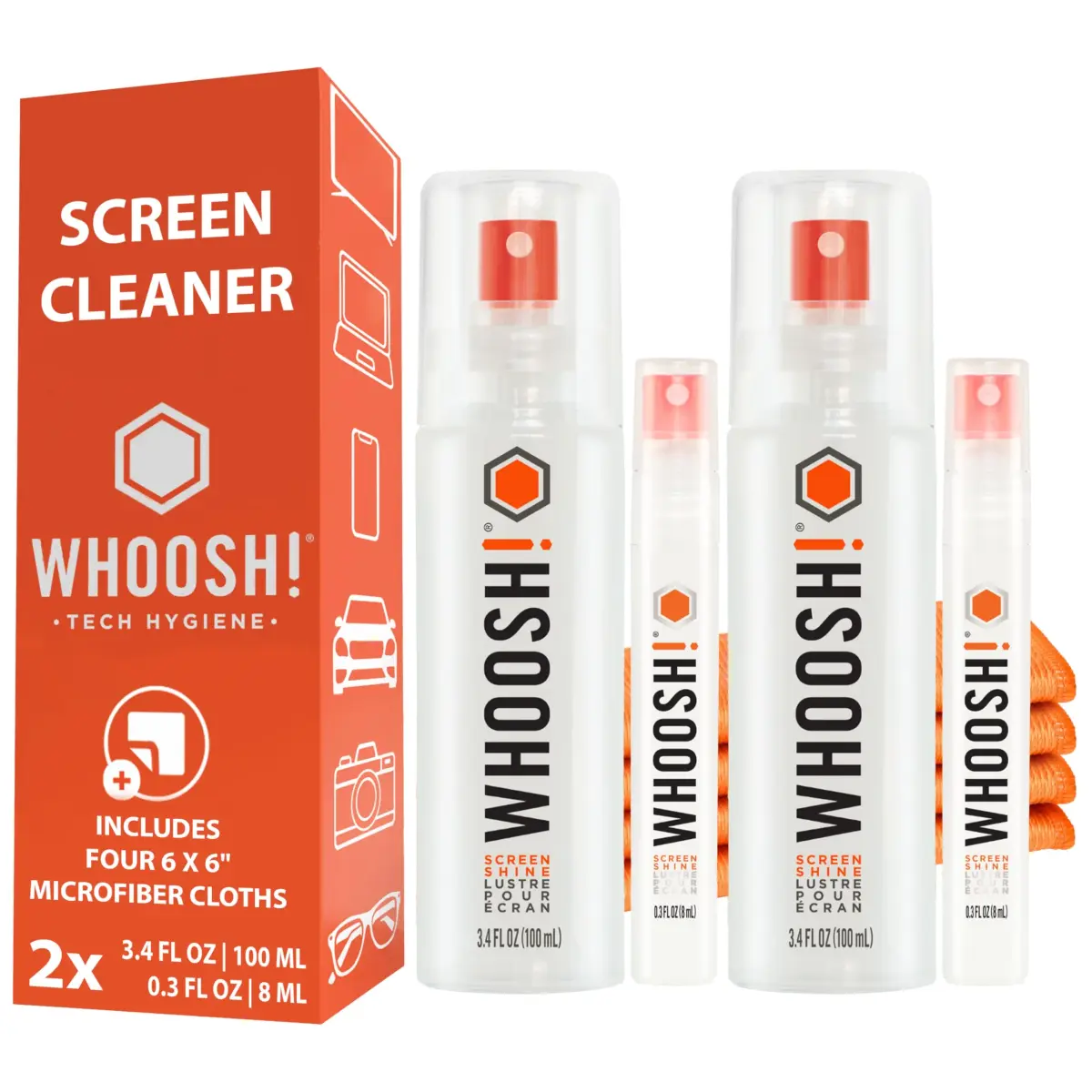 WHOOSH! Screen Shine Duo Screen Cleaner Kit 216ml (7.4 Fl Oz) | Streak-Free Electronics Cleaning - main product image