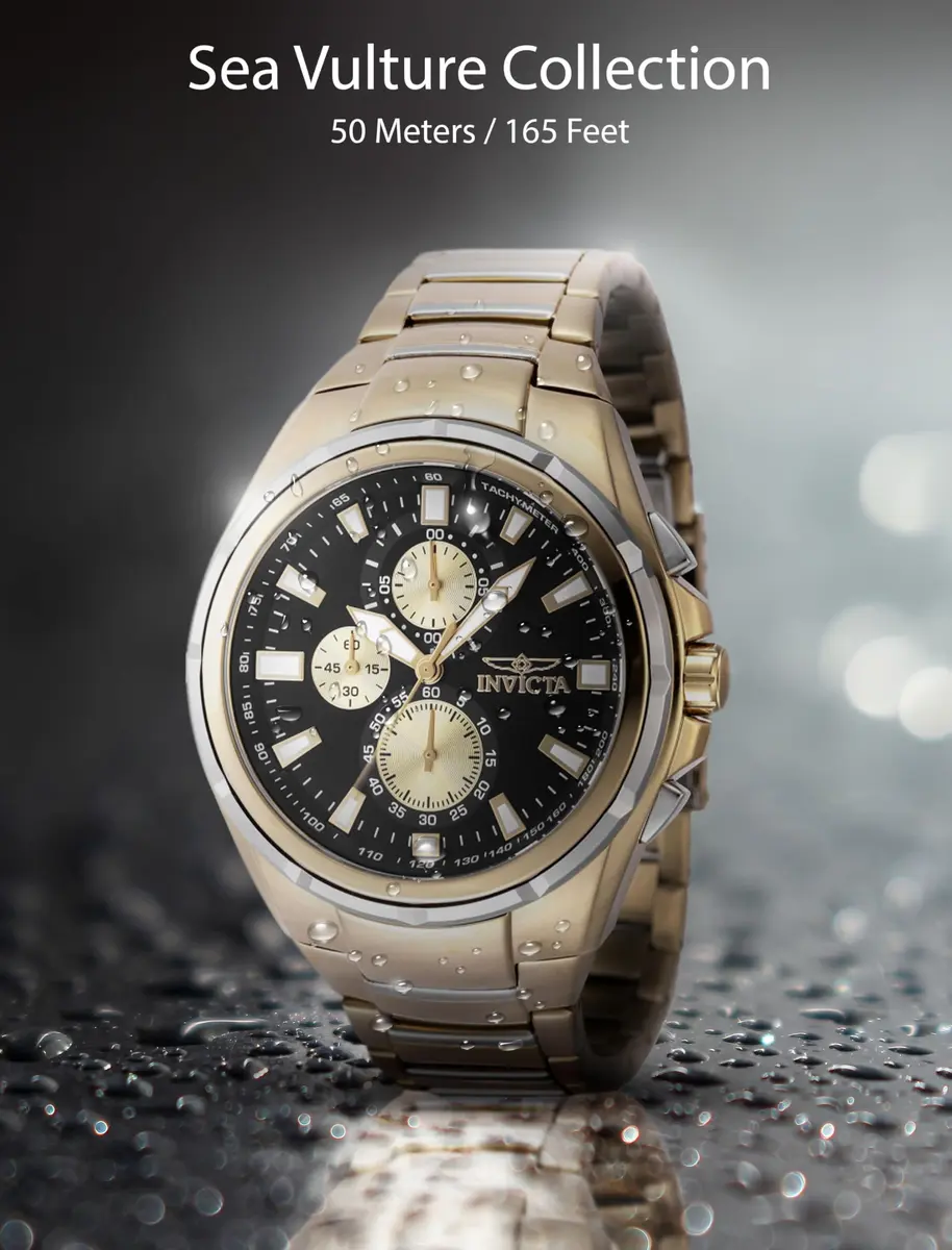 Invicta Aviator Men 50mm Quartz Gold Watch | Modern Style & 5ATM Water Resistance - view 5