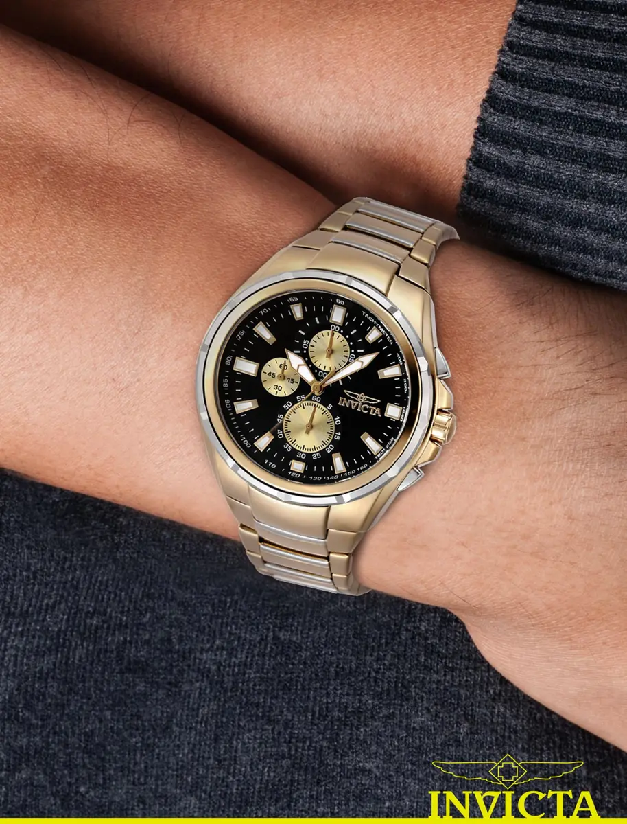 Invicta Aviator Men 50mm Quartz Gold Watch | Modern Style & 5ATM Water Resistance - view 2