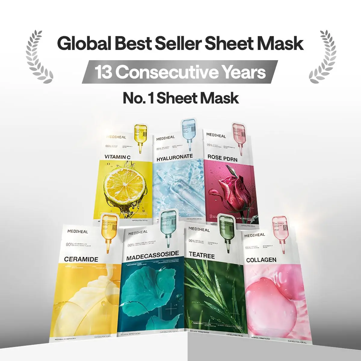 MEDIHEAL Madecassoside Essential Face Sheet Mask 24ml (0.811 Fl Oz) | Calms Redness & Evens Skin Tone - view 3
