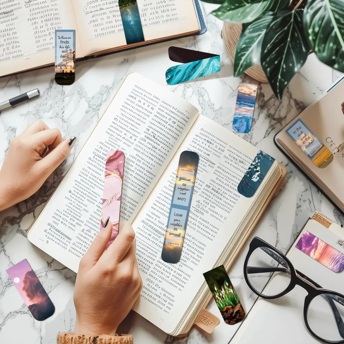 Diteryy Magnetic Bookmarks 100-Pack | Inspirational Bible & Scenery Designs, 12.4cm (4.7in) - view 5