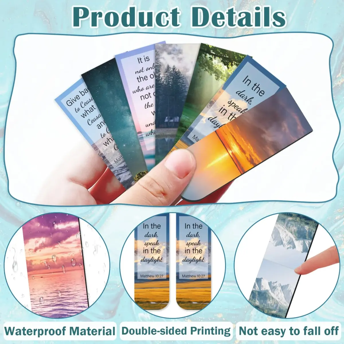 Diteryy Magnetic Bookmarks 100-Pack | Inspirational Bible & Scenery Designs, 12.4cm (4.7in) - view 2