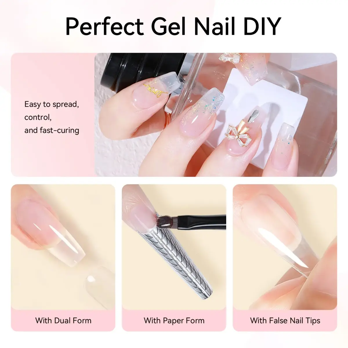 Makartt Poly Nail Gel Kit 6 Neutral Colors 15ml (0.5 Fl Oz) | Hema-Free Builder Gel for Extension Nails - view 8