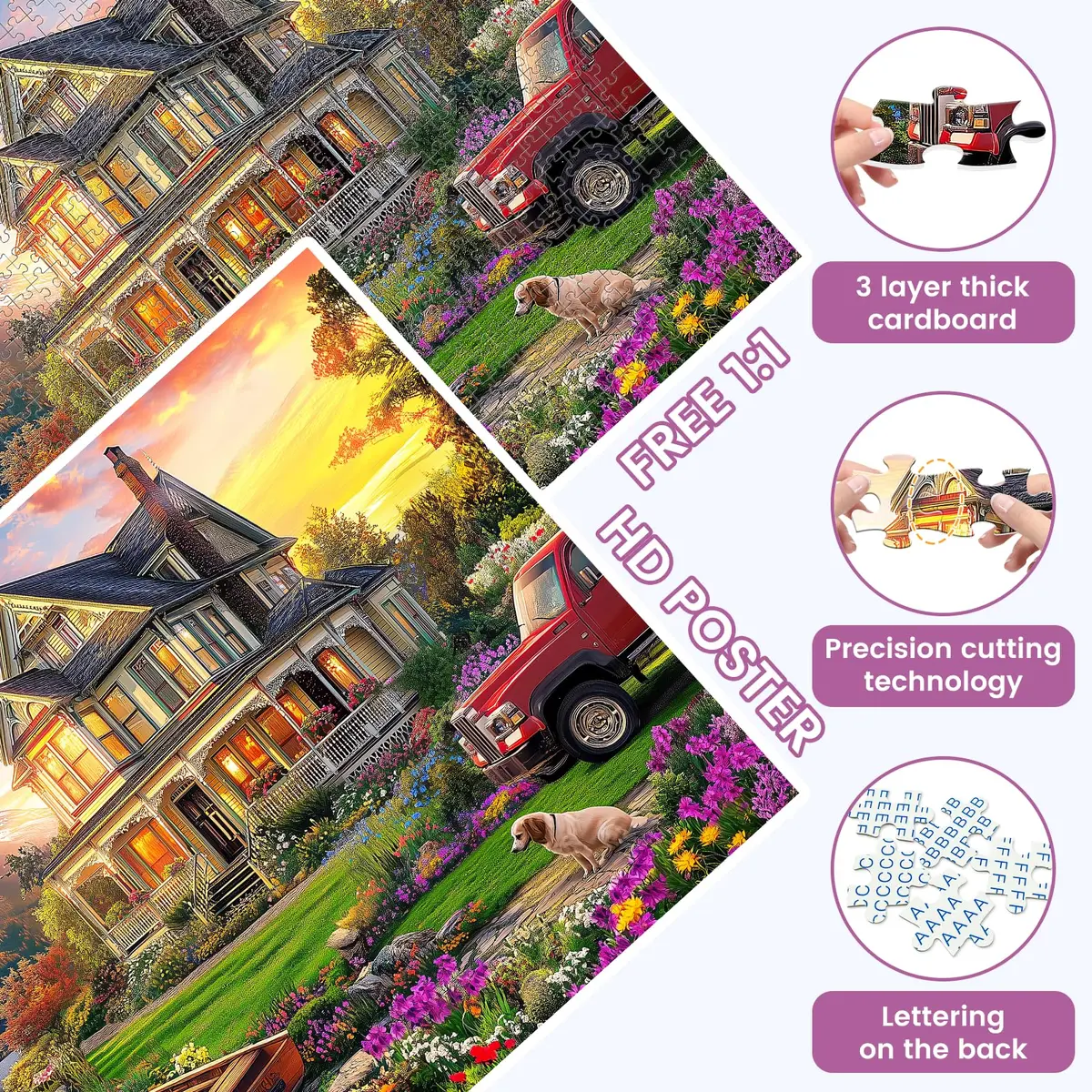 VOLUVOLU 1000 Piece Puzzles Autumn Landscape | Challenging & Durable for Adults (70-120 chars) - view 4