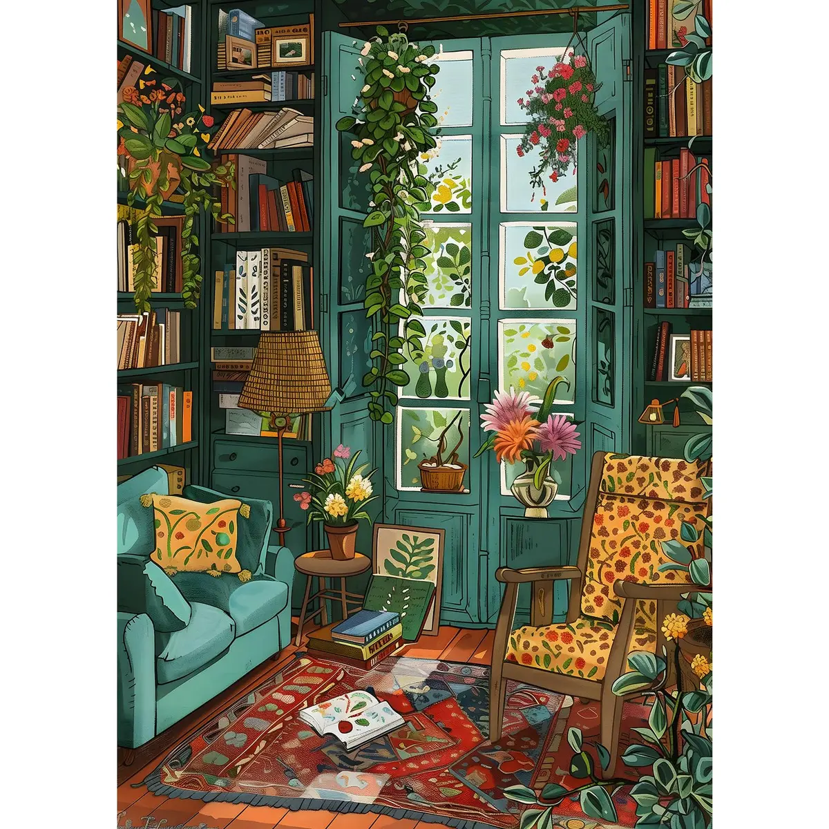 TangComplete Cozy Study Jigsaw Puzzle 1000 Pieces 70x50cm | Educational & Non-Toxic - main product image