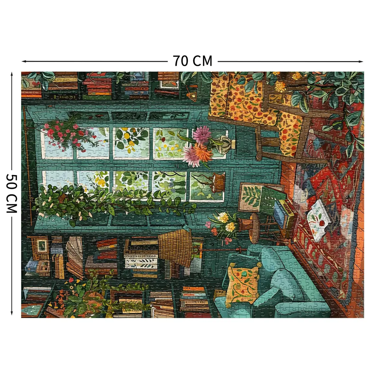 TangComplete Cozy Study Jigsaw Puzzle 1000 Pieces 70x50cm | Educational & Non-Toxic - view 2