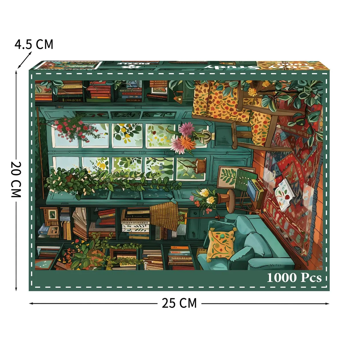 TangComplete Cozy Study Jigsaw Puzzle 1000 Pieces 70x50cm | Educational & Non-Toxic - view 3