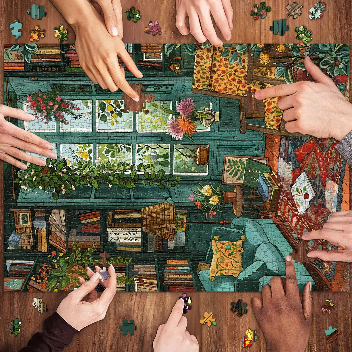 TangComplete Cozy Study Jigsaw Puzzle 1000 Pieces 70x50cm | Educational & Non-Toxic - view 4