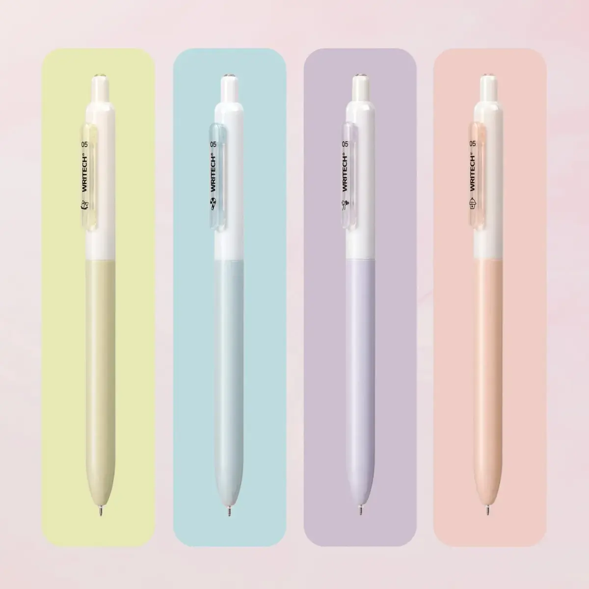 WRITECH Gel Pens Fine Point 0.5mm Black Silent Click Needle Tip 4ct | Smooth Ink Flow - view 6