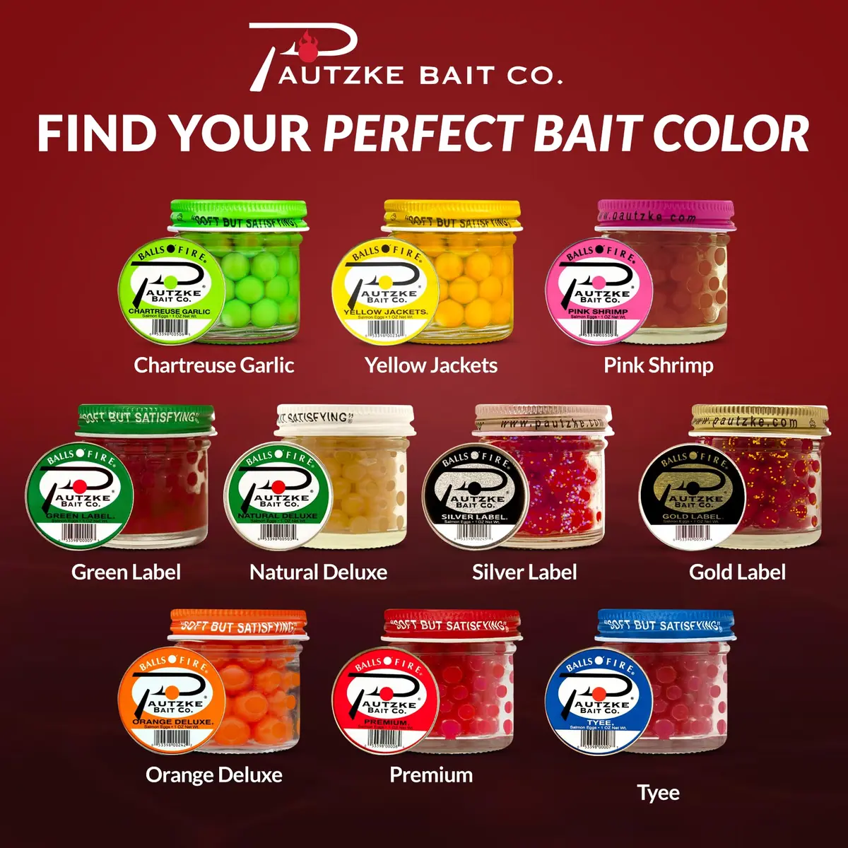 Pautzke Bait Balls O' Fire Salmon Eggs Charteuse Garlic 1 oz | Irresistible scent for trout & salmon - view 8