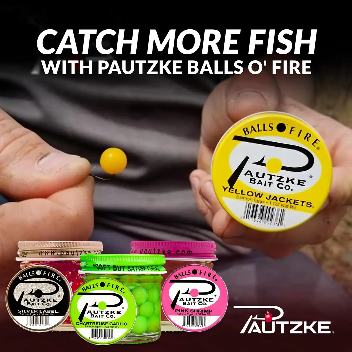 Pautzke Bait Balls O' Fire Salmon Eggs Charteuse Garlic 1 oz | Irresistible scent for trout & salmon - view 3