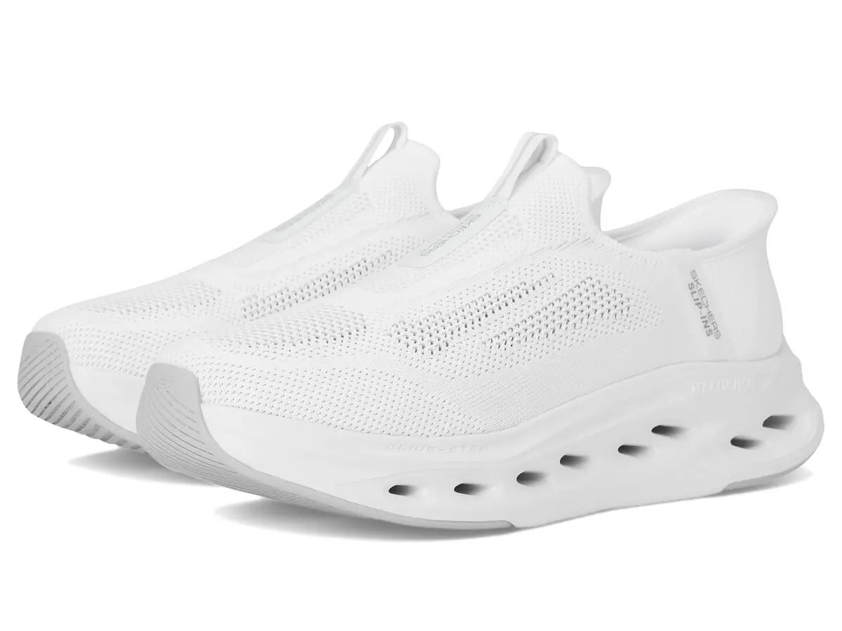 Skechers Men's Max Cushioning Glide Step Euclid Hands Free Slip-Ins Sneaker, White, 8 X-Wide | Ultra Comfort with Hands-Free Ease - main product image