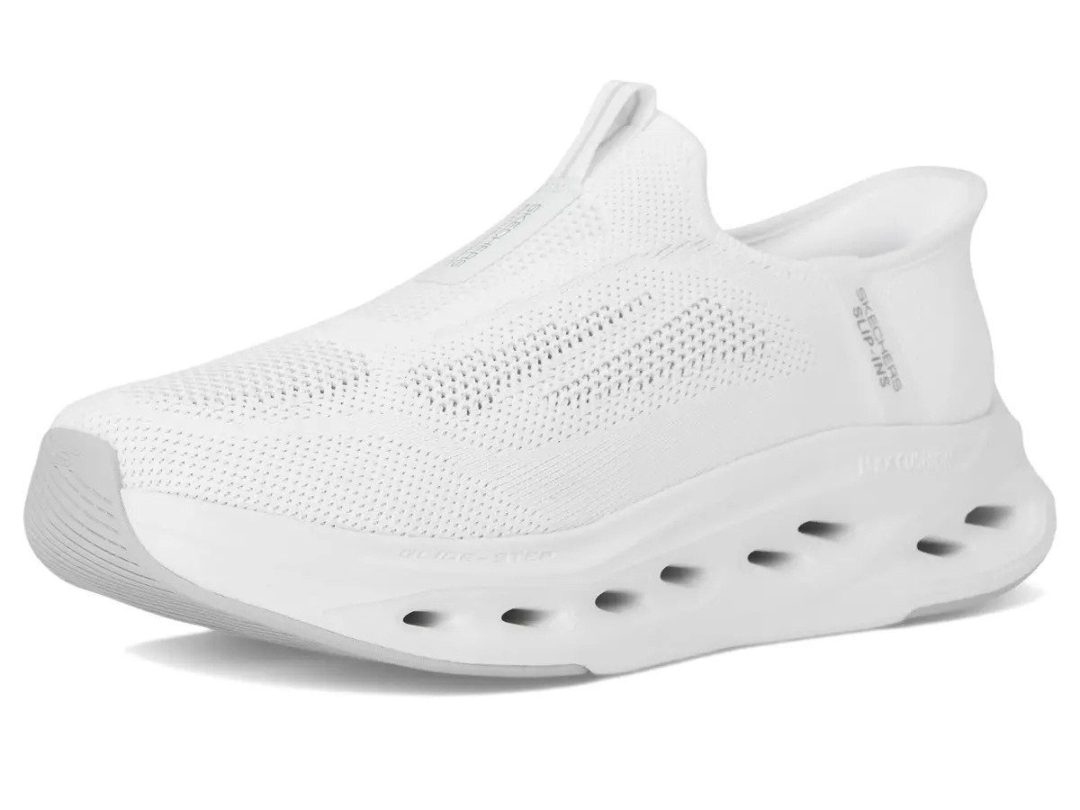 Skechers Men's Max Cushioning Glide Step Euclid Hands Free Slip-Ins Sneaker, White, 8 X-Wide | Ultra Comfort with Hands-Free Ease - view 7