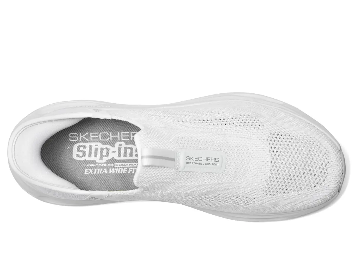 Skechers Men's Max Cushioning Glide Step Euclid Hands Free Slip-Ins Sneaker, White, 8 X-Wide | Ultra Comfort with Hands-Free Ease - view 2