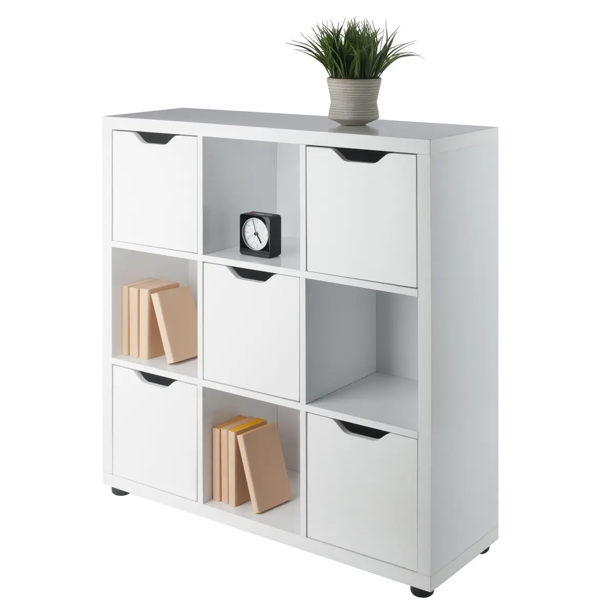 Winsome Julian 3x3 Storage Cabinet | White Composite Wood with 9 Compartments for Living Room & Home Office - view 5