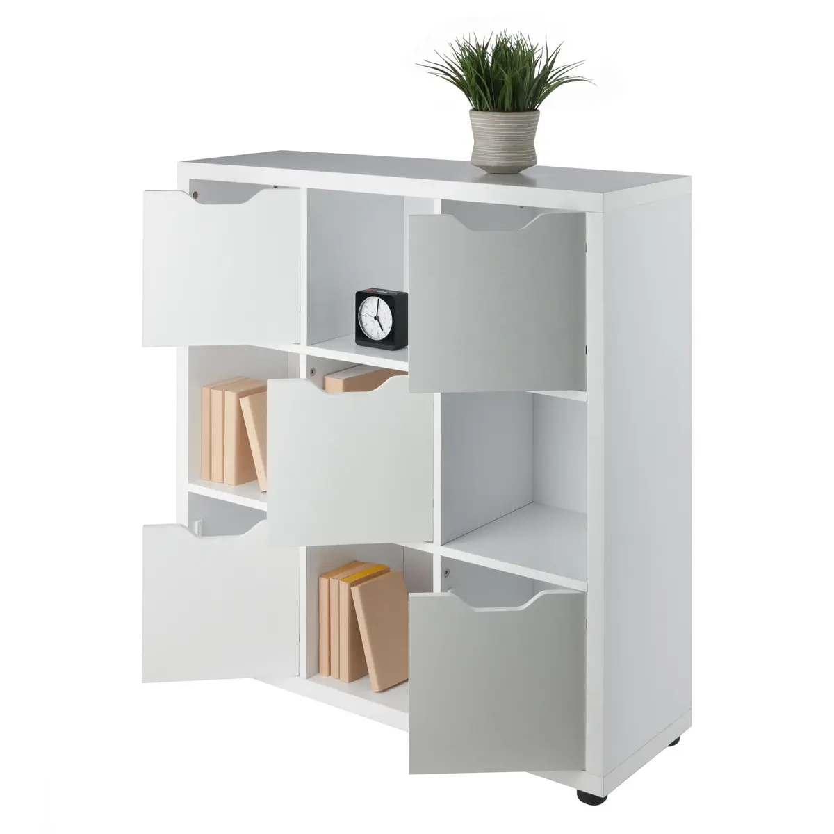 Winsome Julian 3x3 Storage Cabinet | White Composite Wood with 9 Compartments for Living Room & Home Office - view 3