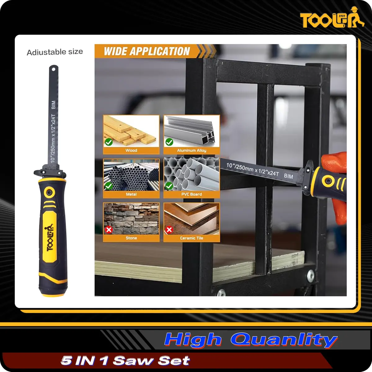 TOOLAN 5-In-1 Multi-Blade Handsaw for Woodworking & Drywall | Ergonomic, Durable, Compact - view 7