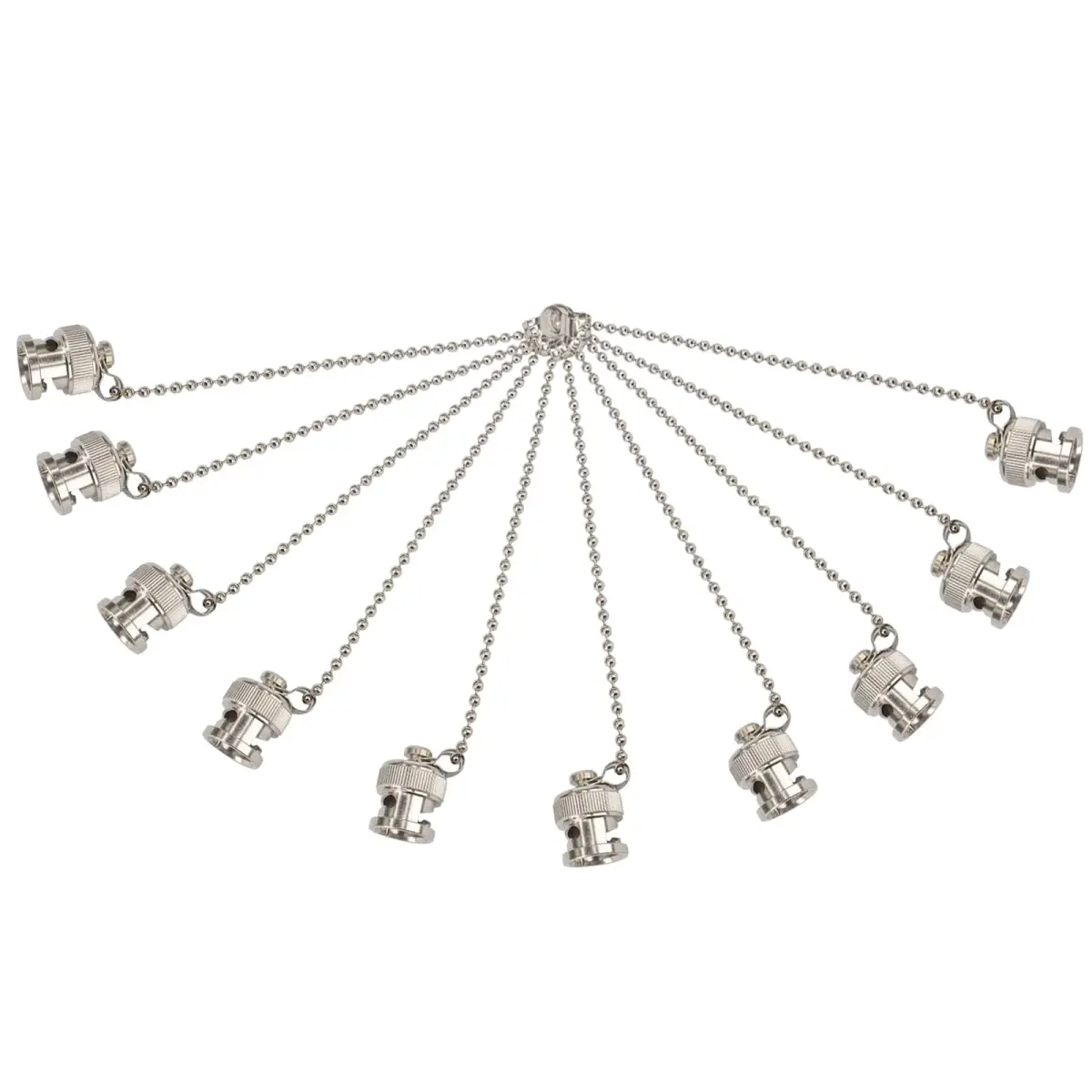 Boobrie BNC Dust Cap Waterproof Protective Cover with Chain - 10PCS | Nickel-Plated RF Coaxial Adapter Cap for Female Jack - main product image