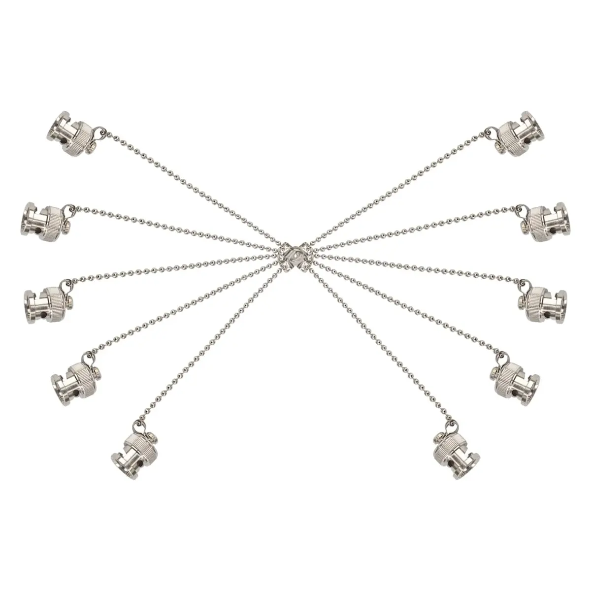 Boobrie BNC Dust Cap Waterproof Protective Cover with Chain - 10PCS | Nickel-Plated RF Coaxial Adapter Cap for Female Jack - view 2