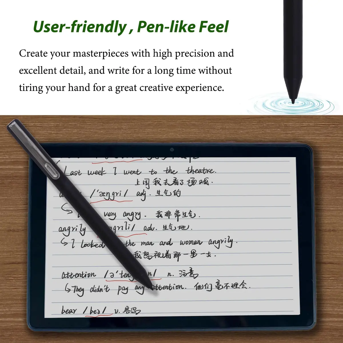 LiXiongBao USI 1.0 Pen for Lenovo Chromebooks - 4096 Pressure Sensitivity, Palm Rejection, Black - view 5