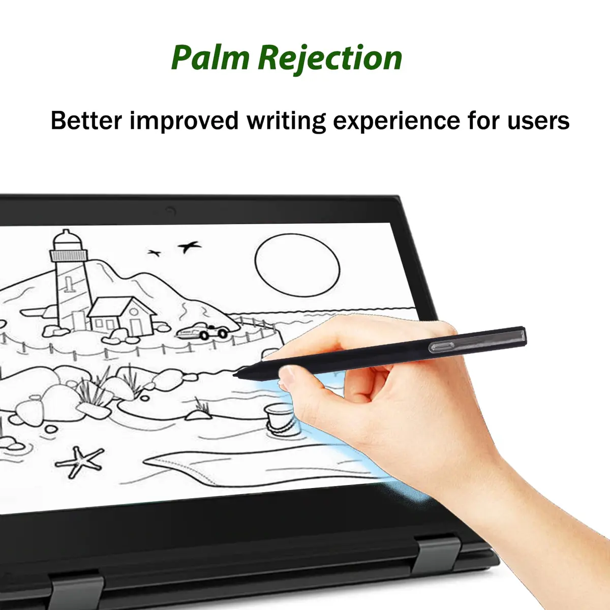 LiXiongBao USI 1.0 Pen for Lenovo Chromebooks - 4096 Pressure Sensitivity, Palm Rejection, Black - view 6
