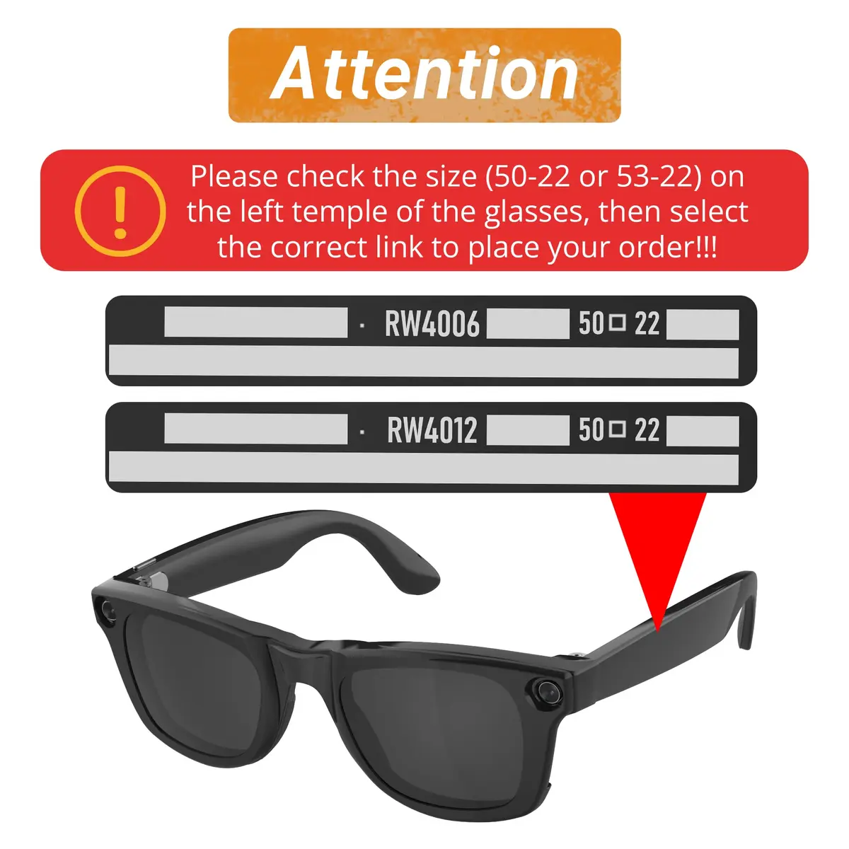 HIBLOKS Polarized Clip-on Sunglasses for Ray-Ban Meta Wayfarer RW4006/RW4012 (50-22) — Yellow+Brown Lenses, Shiny Black Frame, 2-Pack - view 2