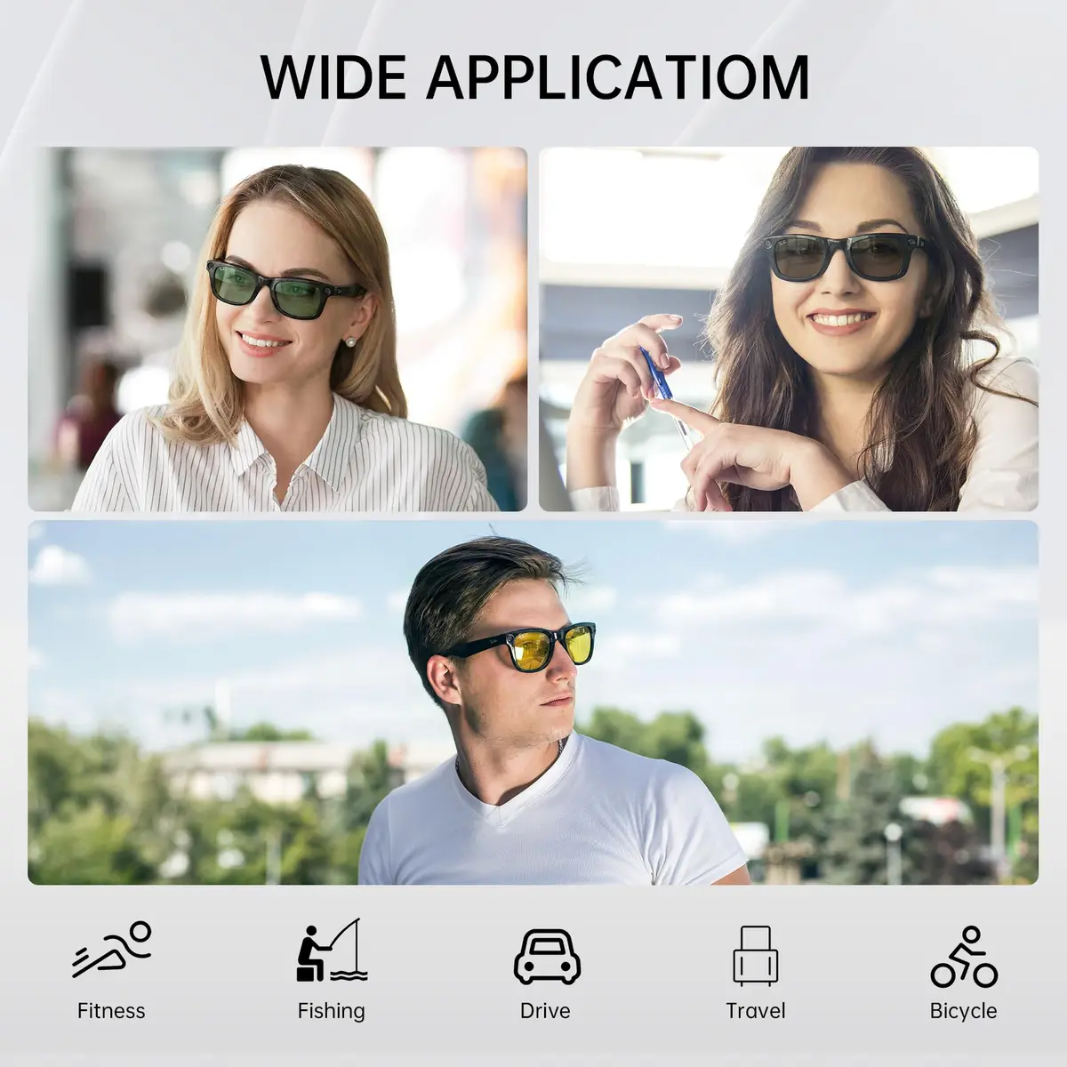 HIBLOKS Polarized Clip-on Sunglasses for Ray-Ban Meta Wayfarer RW4006/RW4012 (50-22) - 2-Pack (Black+Brown) - view 6