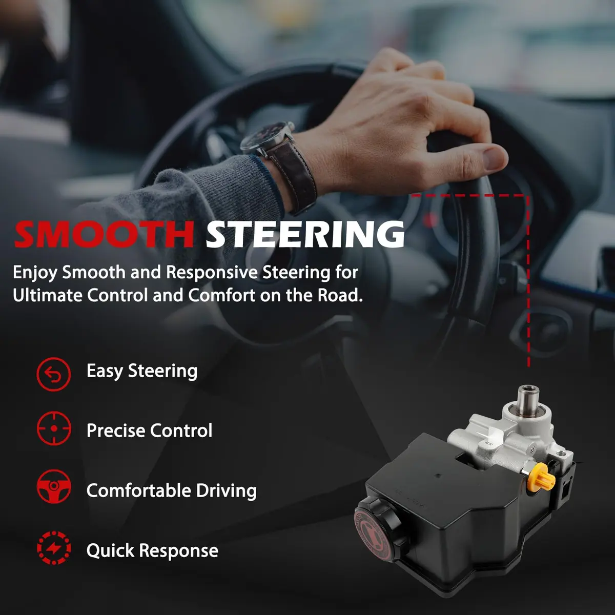 Autodevil Power Steering Pump 20-69849 | Fit for Camaro & Firebird 5.7L V8 1998-2002 | Reservoir Included - view 4