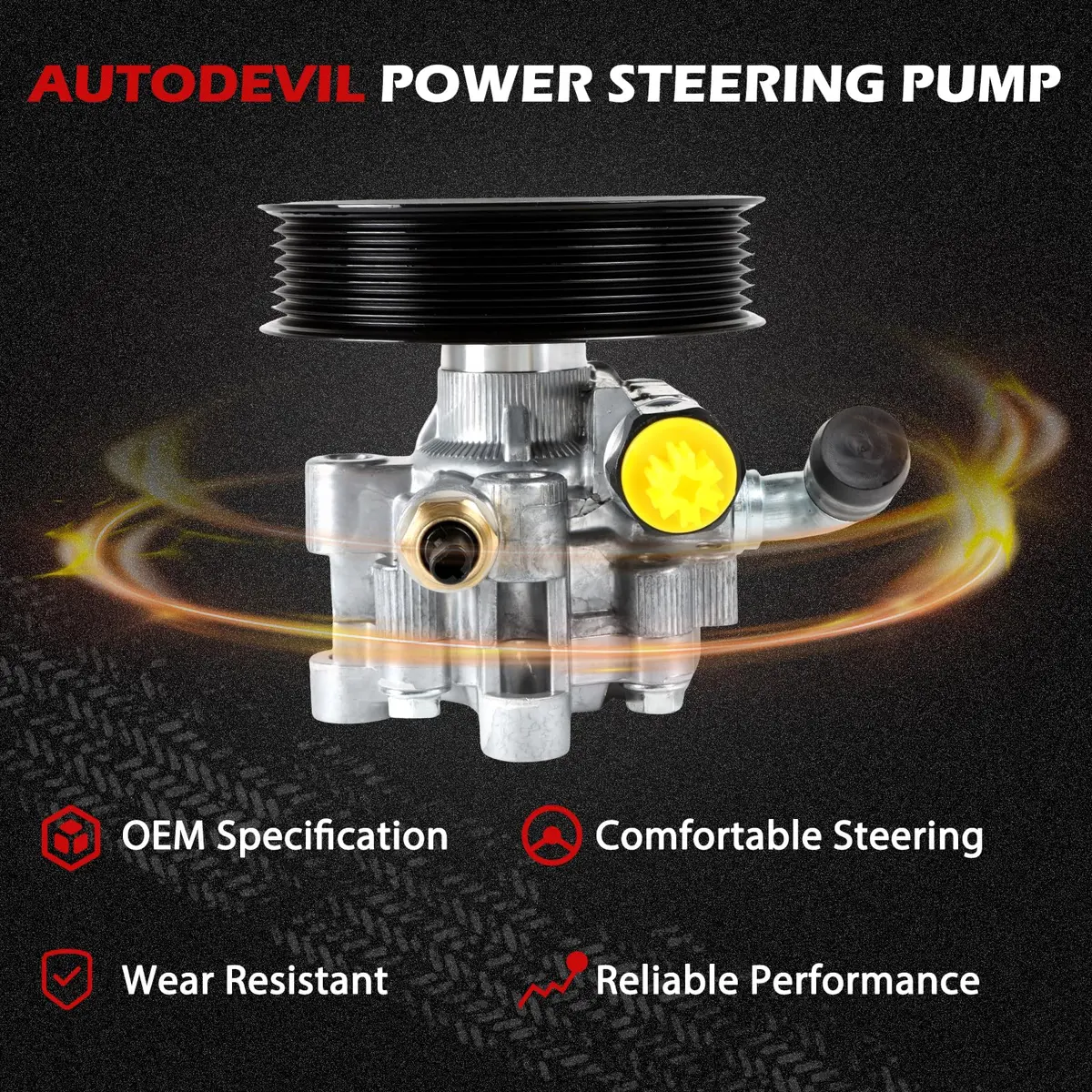 Autodevil Power Steering Pump with Pulley for Toyota 4Runner Sienna Tundra FJ Cruiser 3.5L 4.0L | Quiet, Smooth Drive - view 5