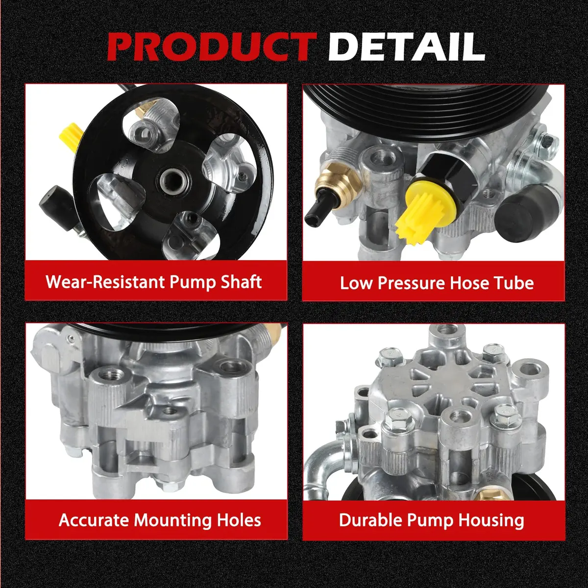 Autodevil Power Steering Pump with Pulley for Toyota 4Runner Sienna Tundra FJ Cruiser 3.5L 4.0L | Quiet, Smooth Drive - view 4