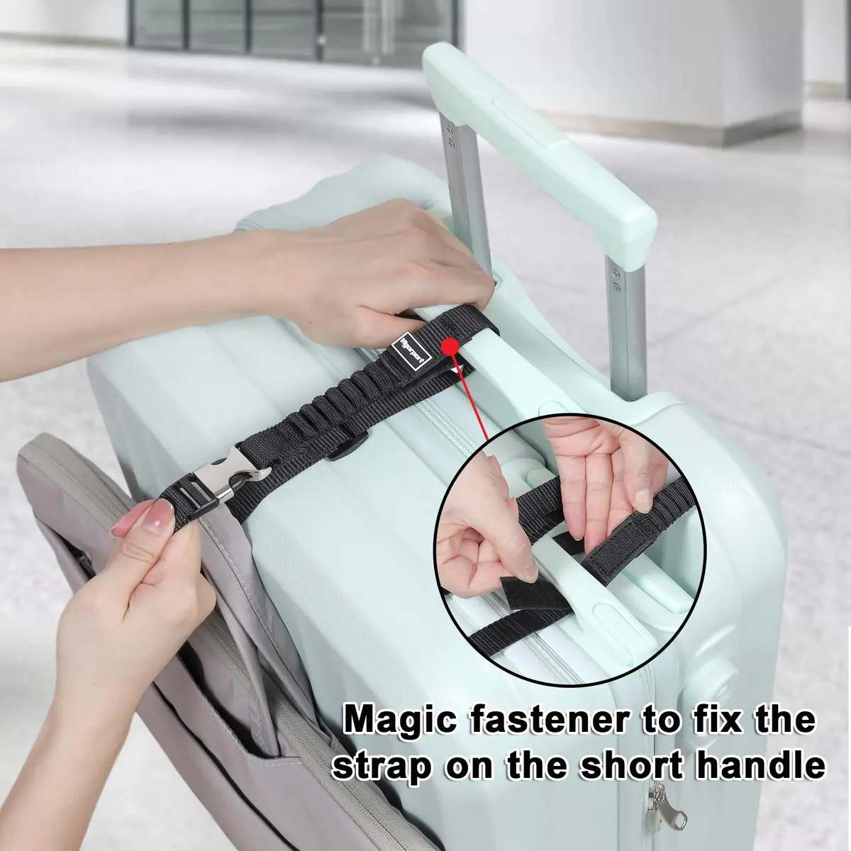 Vigorport Luggage Straps, Metal Buckle & Stretchy Nylon Connector Set (2-Pack, Black) | Securely Connect Luggage for Easier Travel - view 5