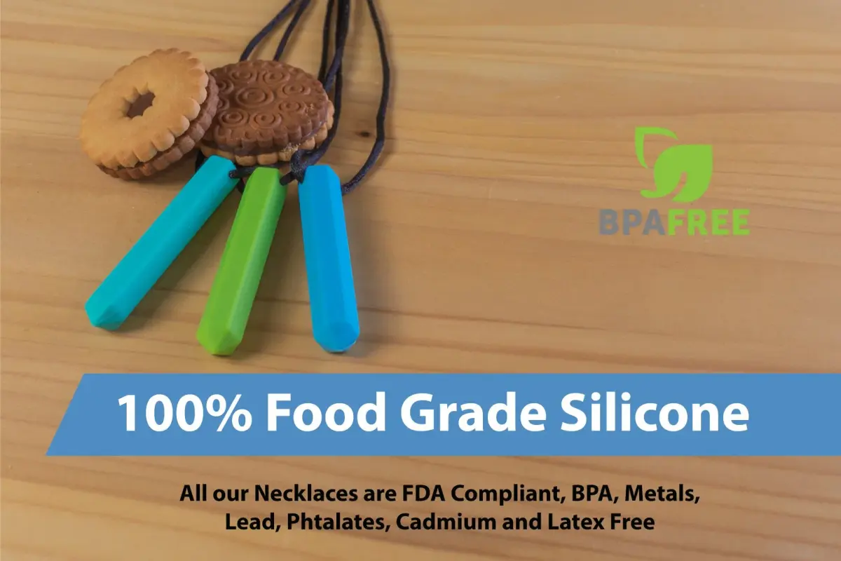 Tilcare Chew Chew Pencil Sensory Necklace 8 Pieces | Calming Silicone Chew Toys for Kids & Adults - view 5