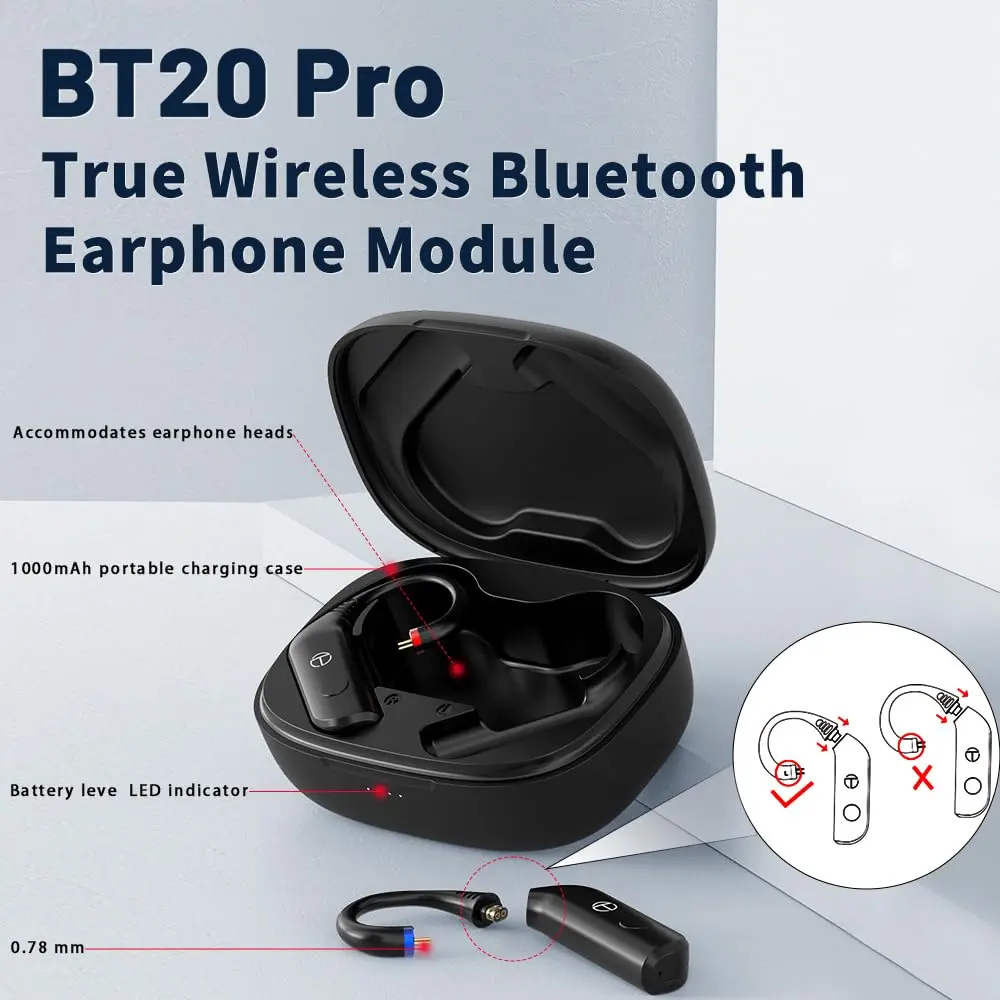 NALMOPG BT20 Pro IEM Bluetooth Adapter 2Pin 0.78mm | Wireless Bluetooth Earphone Module, 50H Battery - view 4
