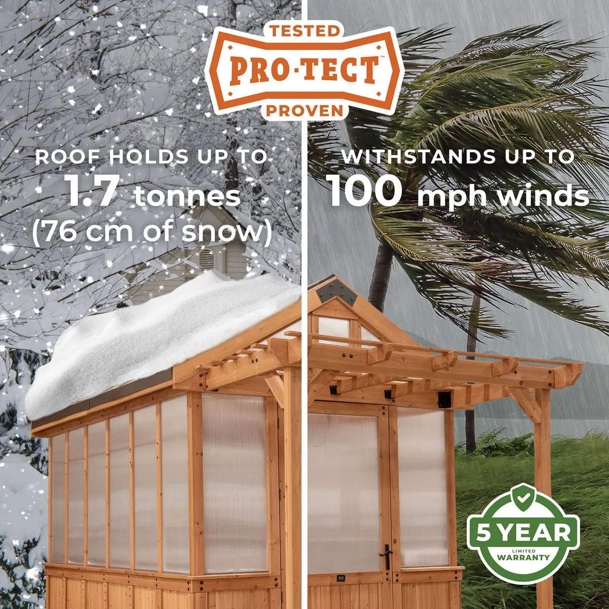 Backyard Discovery Bellerose 9' x 6' Cedar Greenhouse Kit with Pergola & PowerPort | Year-Round Gardening - view 5