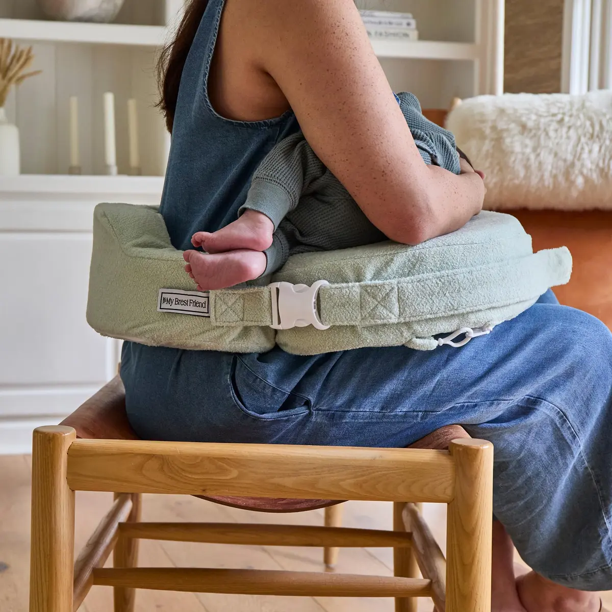My Brest Friend Nursing Pillow - Deluxe - Spring Green | Ergonomic Support for Breastfeeding (120 chars) - view 3
