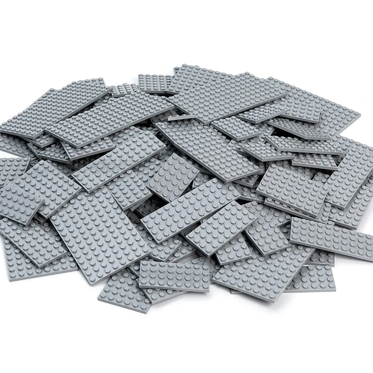 MANNIDOO 110 Pieces Small Building Plates Set, Light Grey | Educational STEM Learning - main product image