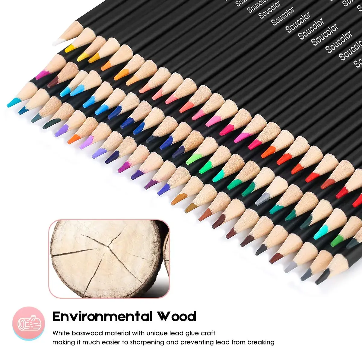 Soucolor 72 Colored Pencils Set with Cylinder Case | Smooth Laydown & Rich Pigment for Adults - view 3