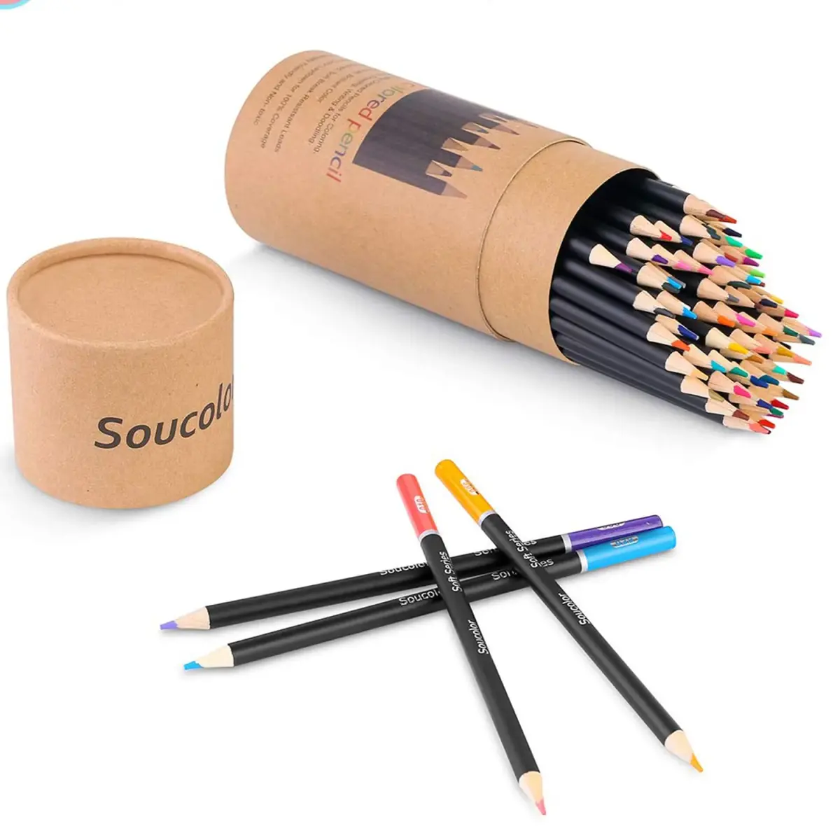 Soucolor 72 Colored Pencils Set with Cylinder Case | Smooth Laydown & Rich Pigment for Adults - view 8