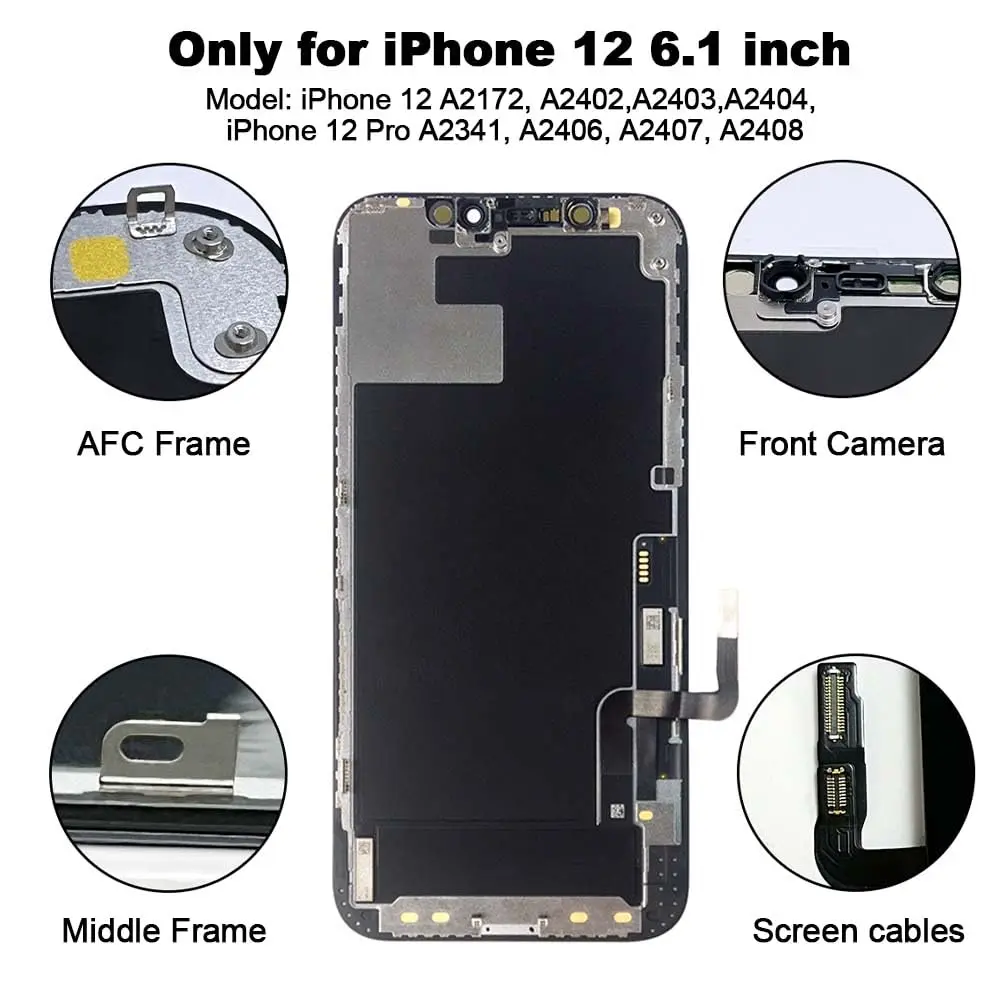 EFAITHFIX iPhone 12/12 Pro Screen Replacement LCD 6.1 inch (15.5 cm) | Incell Display with 3D Touch - view 3