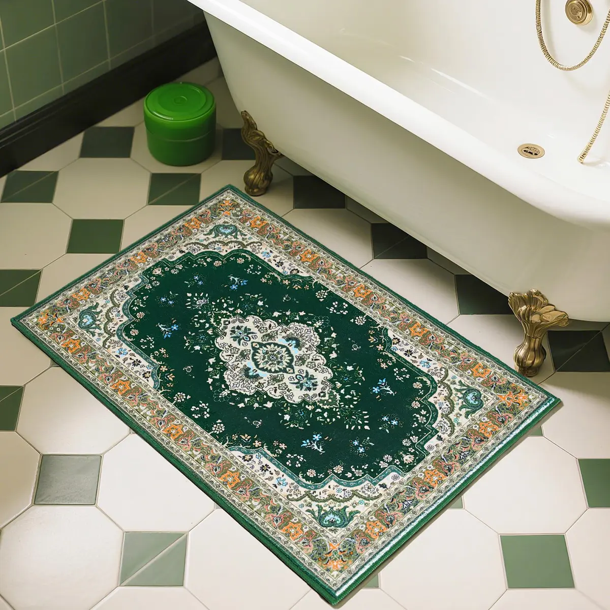 HOMORE 2x3 Area Rug Small Green Rugs for Bedroom, Washable Rug for Entryway - view 7
