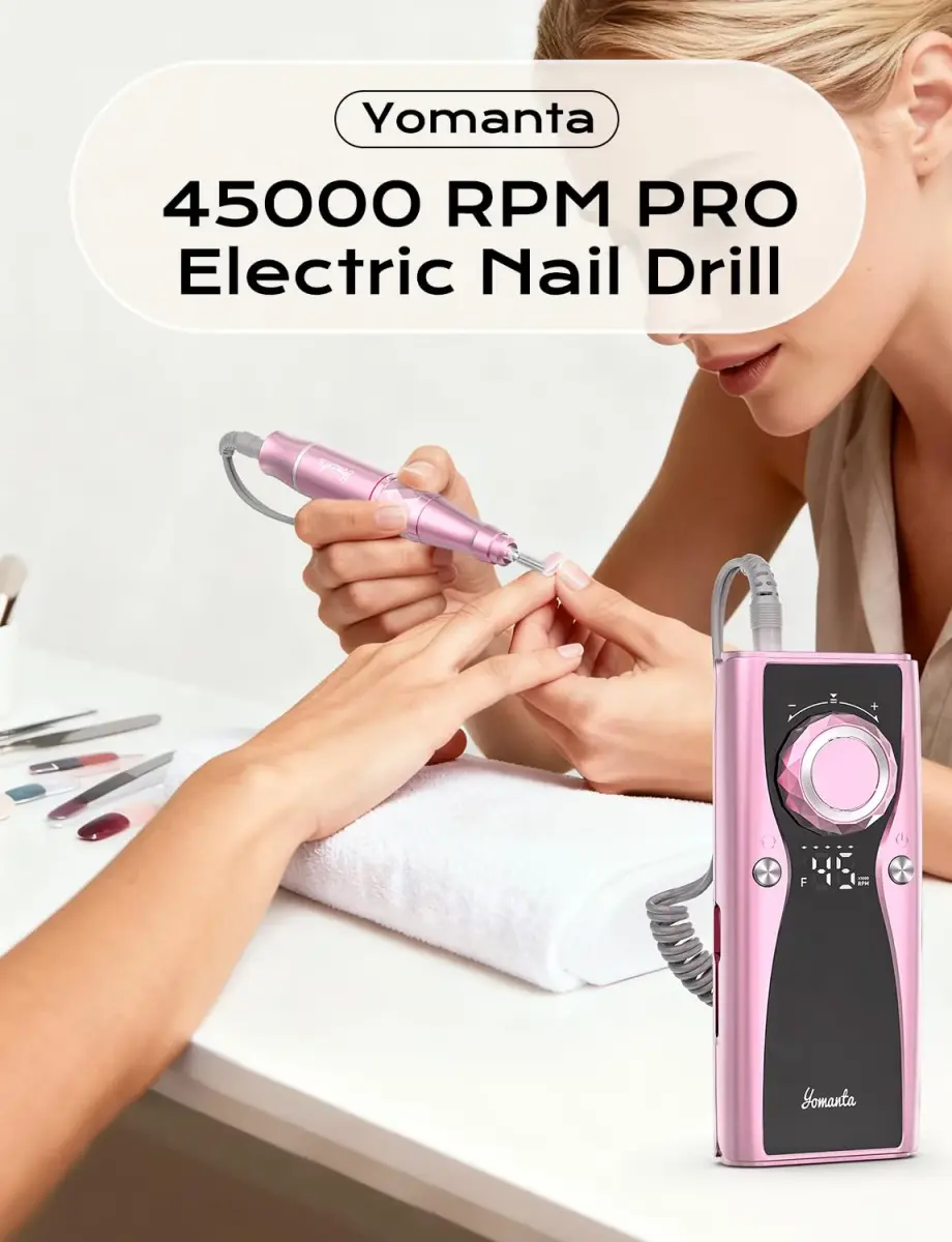 yomanta Professional Electric Nail Drill Kit 45,000 RPM USB Rechargeable Efile Nail File with 12 Bits | Salon & Home Manicure Tool - view 9