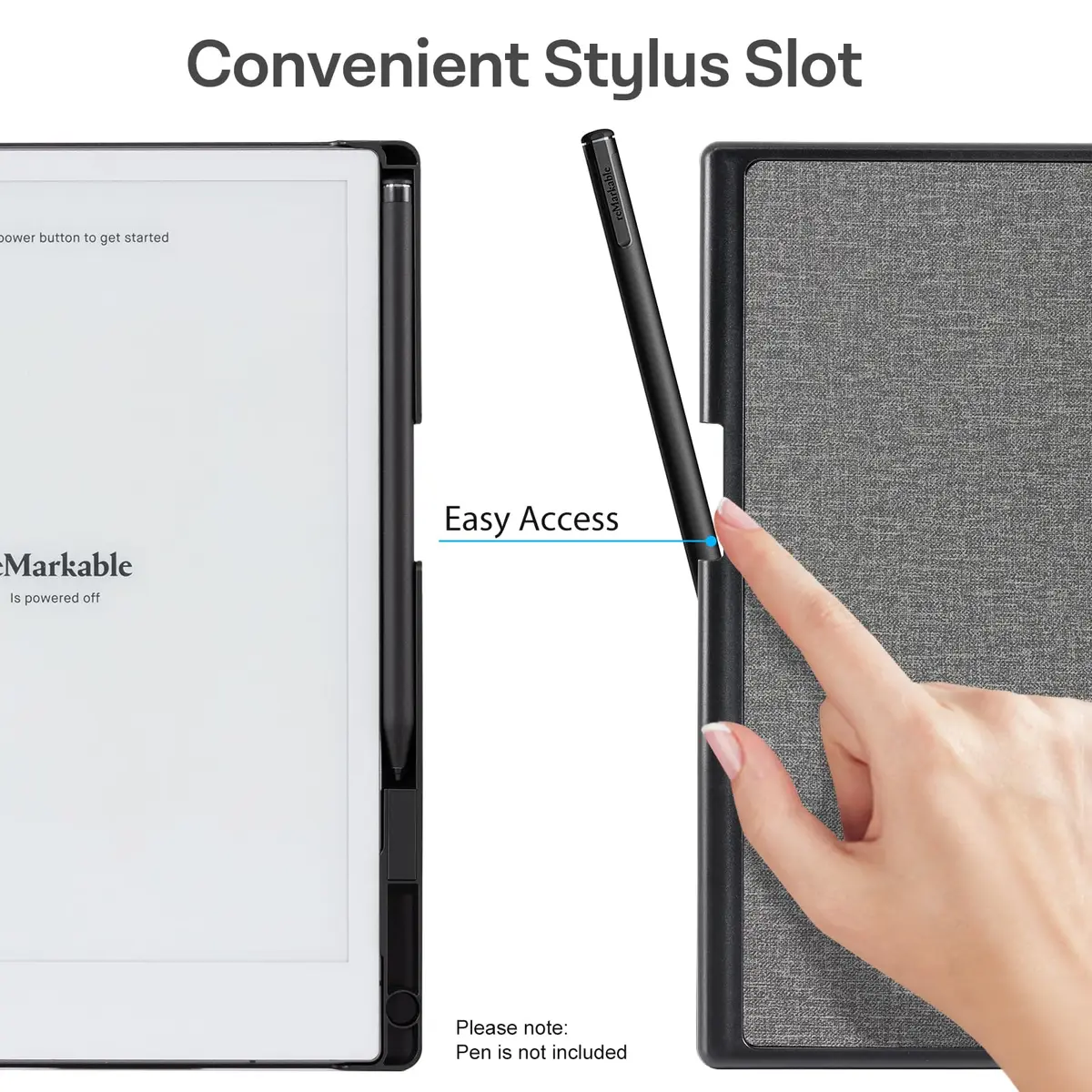 CoBak Stand Case for Remarkable 2 Paper Tablet 10.3" | Protective Book Folio with Hand Strap - view 2