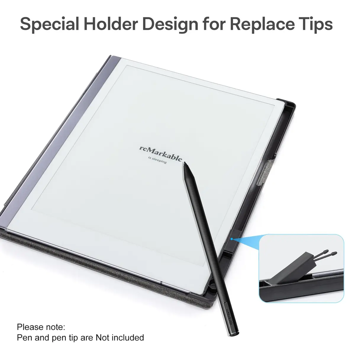 CoBak Stand Case for Remarkable 2 Paper Tablet 10.3" | Protective Book Folio with Hand Strap - view 3