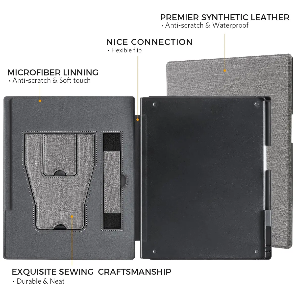 CoBak Stand Case for Remarkable 2 Paper Tablet 10.3" | Protective Book Folio with Hand Strap - view 4