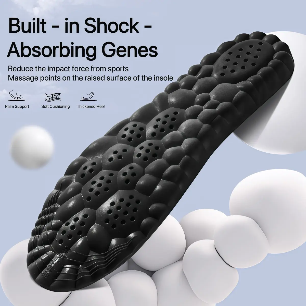 Generic Cloud Soles Arch Support Insoles for Men & Women, Black, M (25.4cm / 10in) - view 5